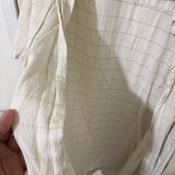 George Cream Textured Short Sleeve Button-Up Shirt Size XL - Picture 6 of 8